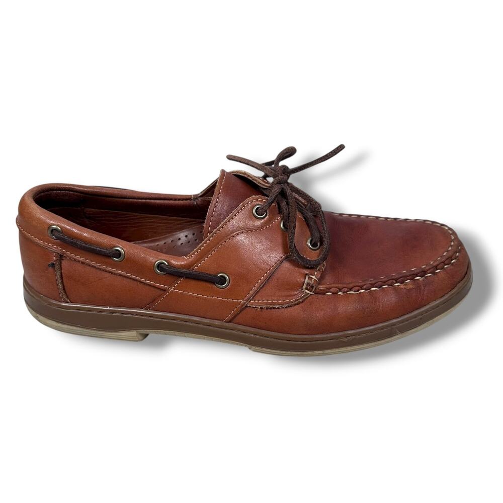 Allen Edmonds Eastport Boat Shoes Men’s US 9 D Brown Leather Lace Up Loafers